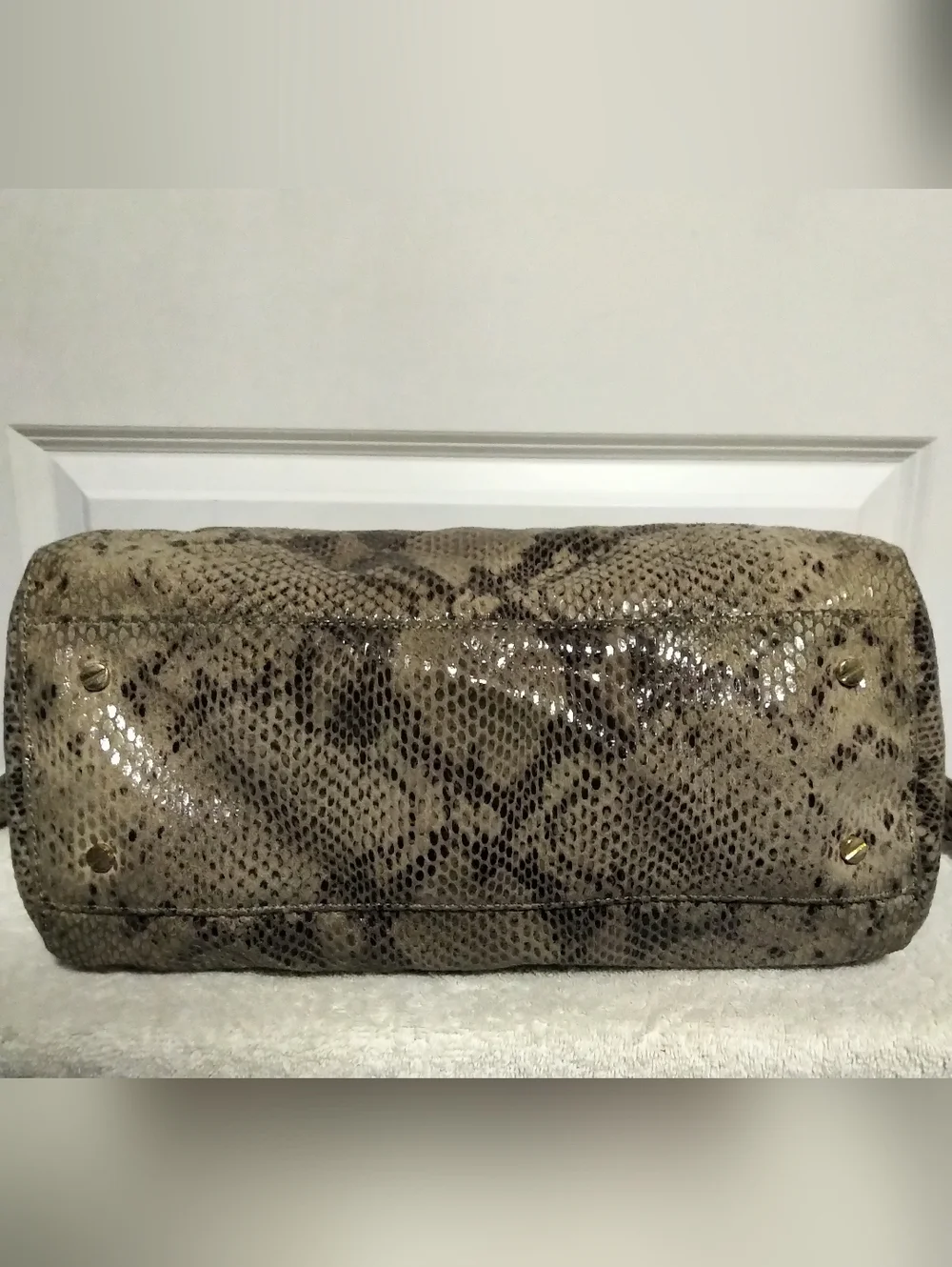 Tory Burch Python-Print Top-Handle / Crossbody Bag